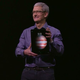 Apple CEO Tim Cook holds the new iPad Pro